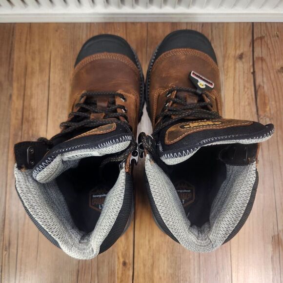 Georgia Boot GB00284 6" Rumbler Mens 9 Wide Brown Waterproof Comp Toe Work Boots - Picture 8 of 13